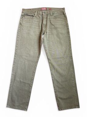 Lucky Brand 221 Straight Jeans Men’s 38x32 Olive Green Denim